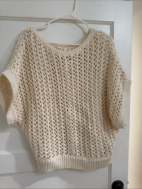 We The Free Sweaters - We The Free Open-Knit Scoop Neck Sweater in Cream